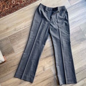 Lafayette 148 NY Petite Gray Striped Lightweight Wool Crepe Trousers 8P